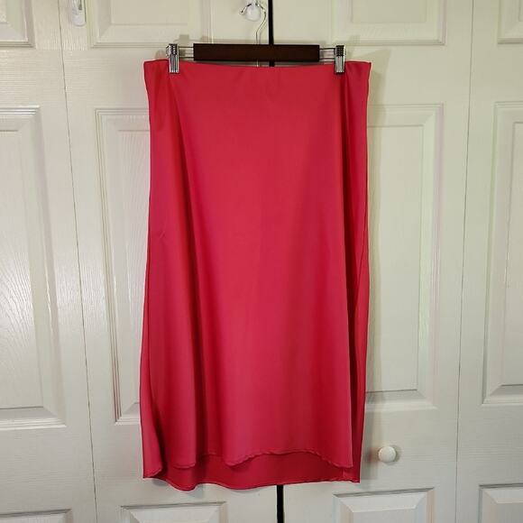 Rachel Zoe Womens Pink Pull On Skirt Size 12 Barbie Silky Glam Colorful Feminine - Picture 1 of 6